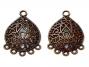 Ornate Earring Chandelier - Antique Red Copper